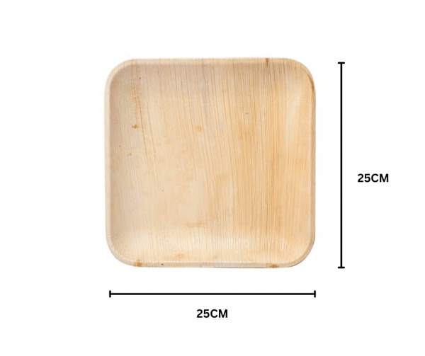 10″ (25 cm) Compostable Palm Leaf Square Plates