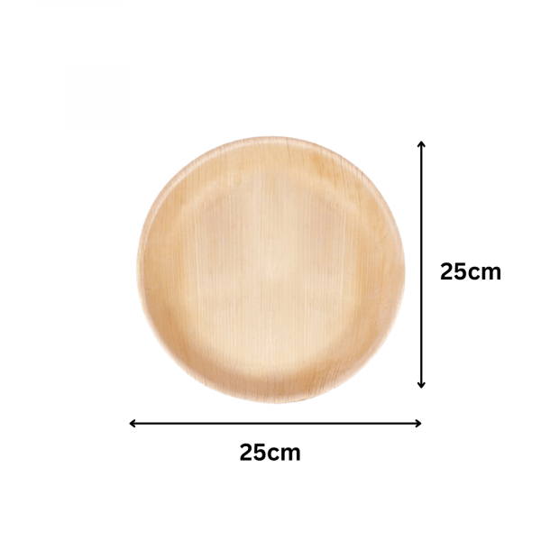 10″ (25 cm) Compostable Palm Leaf Shallow Round Plates