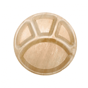12″ (30 cm) 4 Compartment Palm Leaf Plates – Compostable