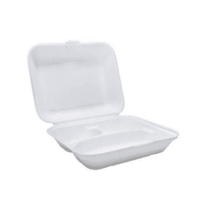 9 x 9" - Bagasse Meal Box 3 Compartment