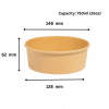 750ml (26oz) Round Kraft Paper Bowls