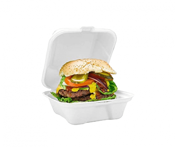 BURGER BOX (1) 6 x 6 Bagasse Burger Box
