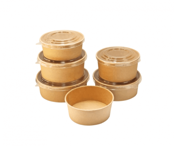 750ml (26oz) Round Kraft Paper Bowls