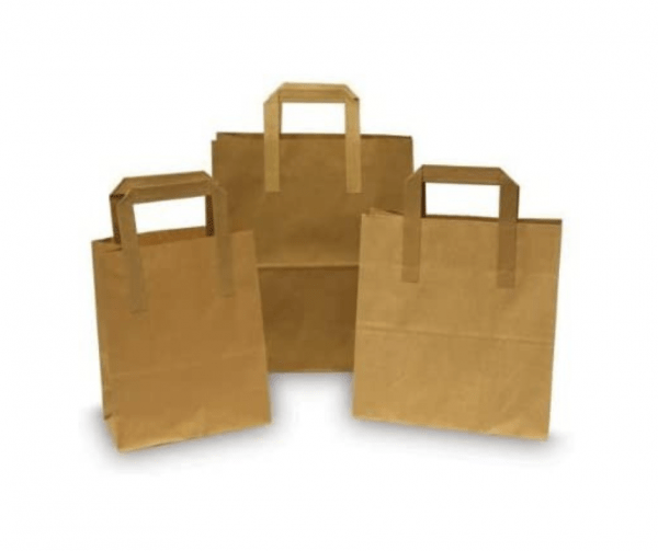 SOSBags (3) S.O.S Kraft Large Bags with Flat Handles