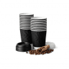 12 oz Black Ripple (1) 12oz Black Ripple Coffee Cups – Insulated Disposable Paper Cups