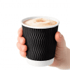 12 oz Black Ripple (2) 12oz Black Ripple Coffee Cups – Insulated Disposable Paper Cups