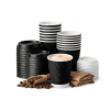 8oz Black Ripple Paper Cups (225ml) – Insulated Disposable Coffee Cups