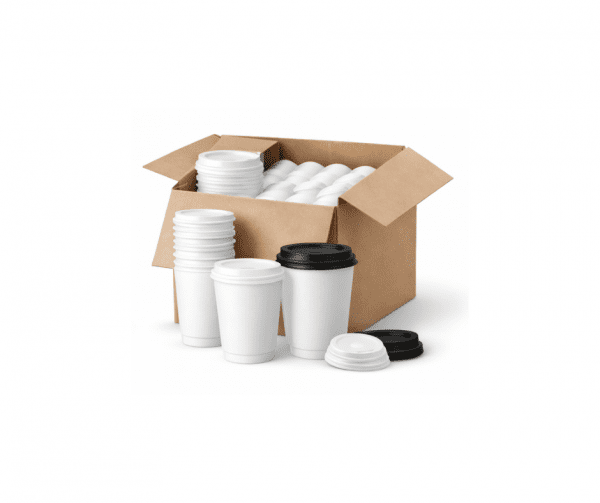 8oz White Double Wall Coffee Cups – Insulated Paper Cups for Hot Drinks