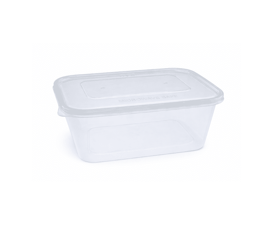 1000ml clear Microwavable Container & Lid