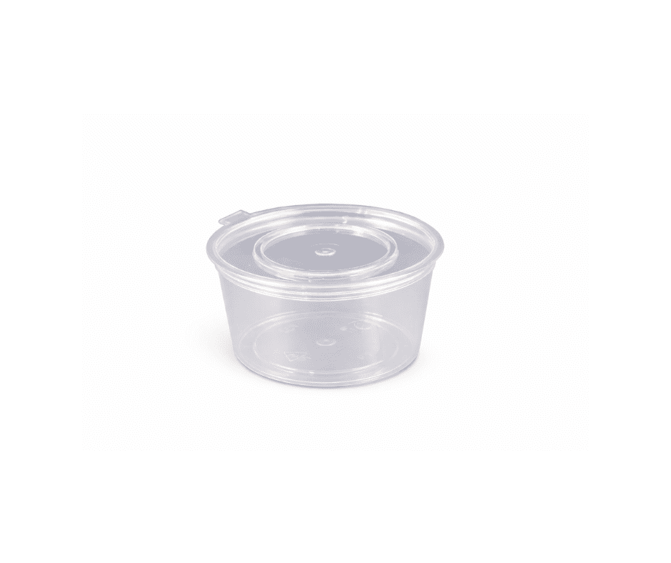 4oz Hinged Clear Sauce Pots